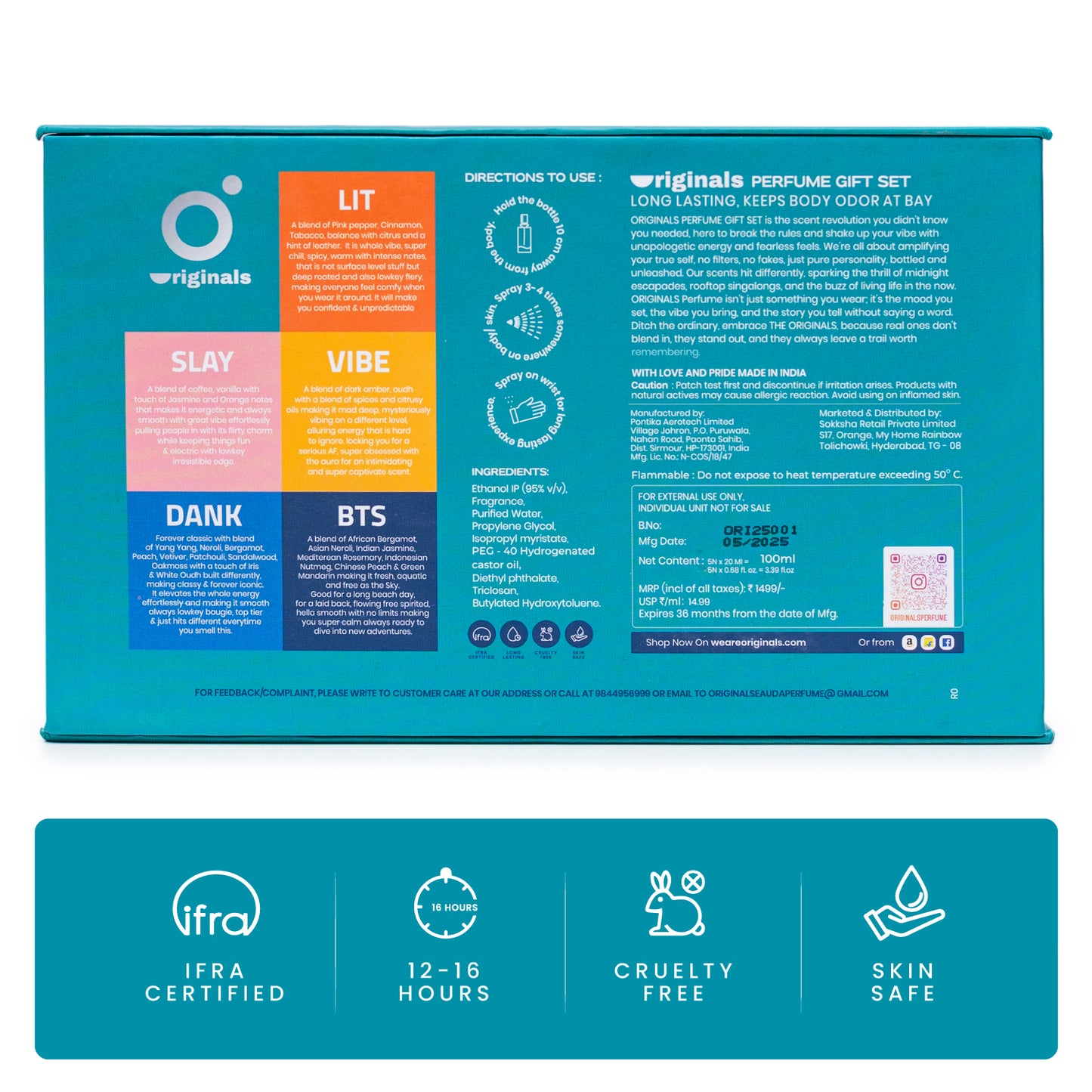 ORIGINALS Premium Perfume Gift Set for Men & Women | Pack of 5 x 20ml | Warm, Spicy, Fresh & Seductive Fragrances | Long Lasting Eau de Parfum